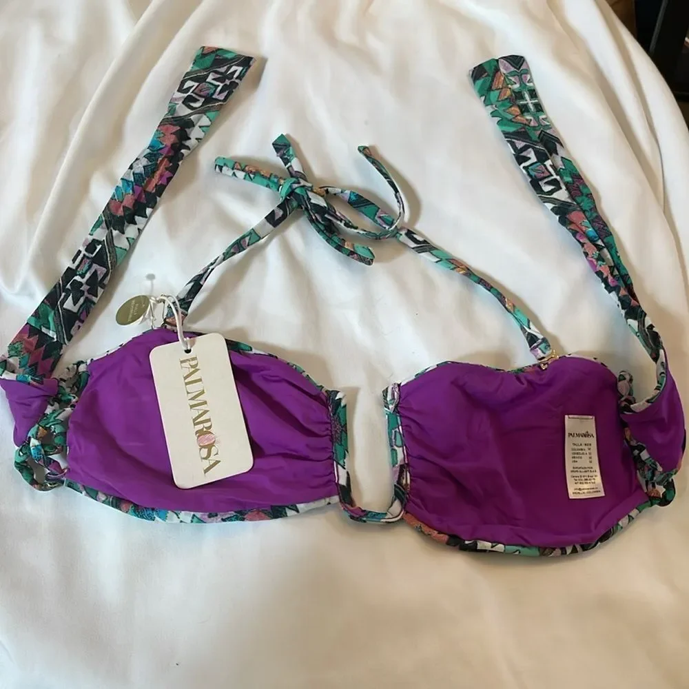 PALMAROSA BIKINI TOP.   NEW WITH TAGS
